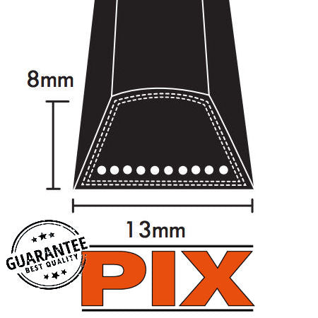 PIX A Section Wrapped V Belts 13x8mm