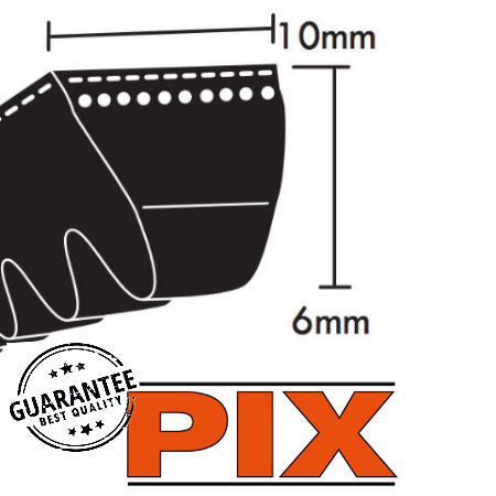 PIX ZX Section Cogged Wedge Belts 10x6mm