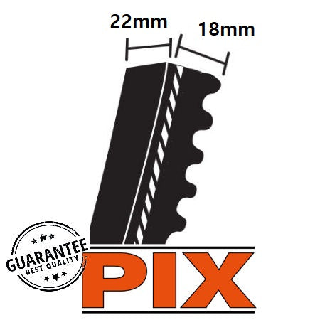 PIX XPC Section Cogged Belts 22x18mm