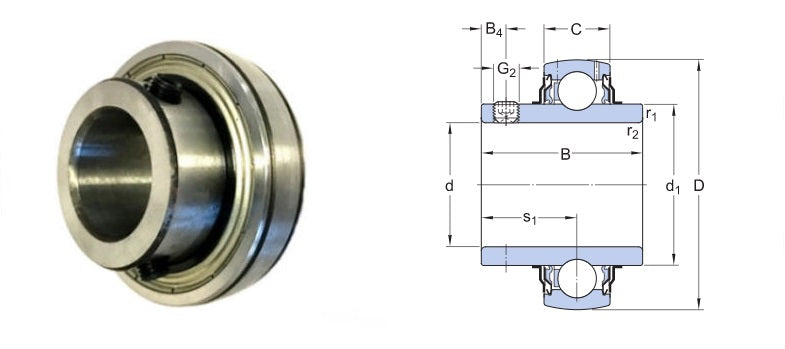 YAR207-2F SKF Spherical Outer Bearing Insert 35mm Bore