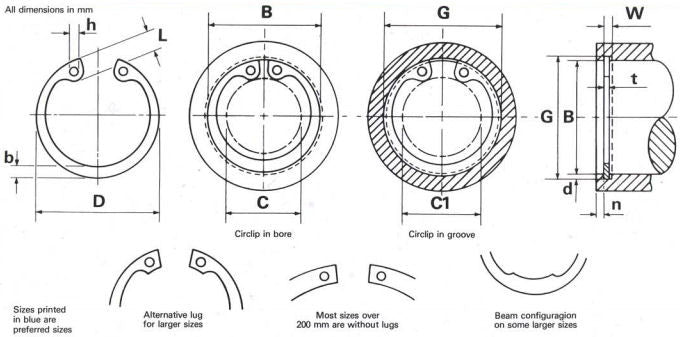 D1300-1000 Internal Circlip 100mm