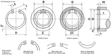 D1300-1000 Internal Circlip 100mm