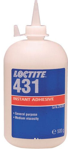 Loctite 431 Transparent, Colourless, Medium Viscosity, Ethyl-Based Universal Instant Adhesive 500g