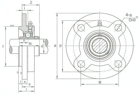 UCFC205-14 BKL Brand 4 Bolt Round Cast Iron Flange Bearing 7/8 inch