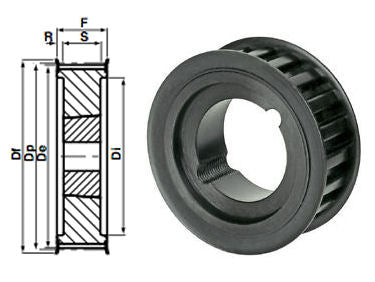 28-14M-40 Timing Pulley Taper Bore