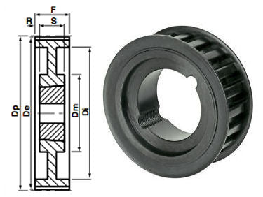 72-14M-40 Timing Pulley Taper Bore