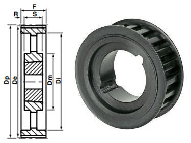 80-14M-40 Timing Pulley Taper Bore