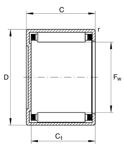 BK0306-TV INA Shell Type Needle Roller Bearing with Closed End 3x6.5x6mm