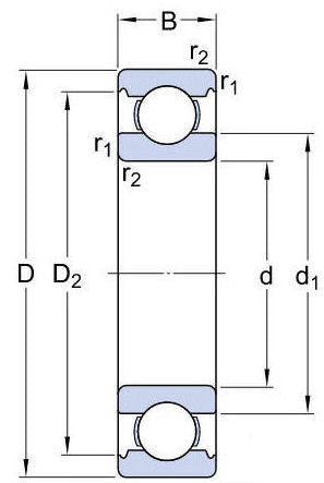 6030 SKF Open Deep Groove Ball Bearing 150mm inside x 225mm outside x 35mm wide