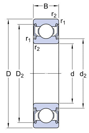 6017-2RS1/C3 SKF Metric Sealed Deep Groove Ball Bearing 85mm inside x 130mm outside x 22mm wide