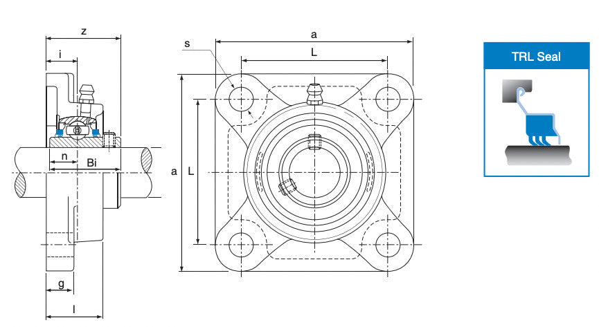 UCF204 Challenge Triple Sealed 4 Bolt Flange Bearing 20mm Shaft