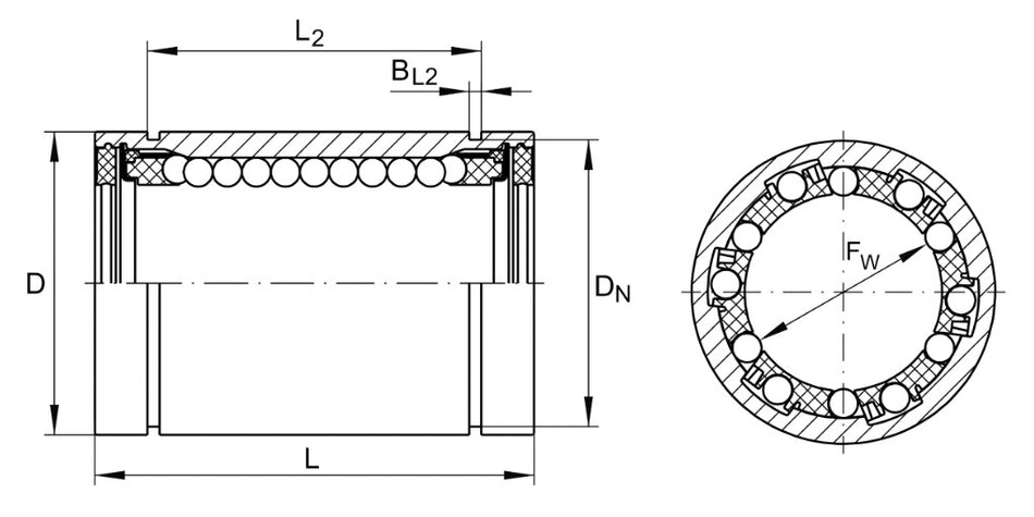 KB12 INA Closed Linear Ball Bearing 12x22x32mm