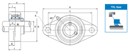 UCFL204 Challenge Triple Sealed 2 Bolt Flange Bearing 20mm Shaft