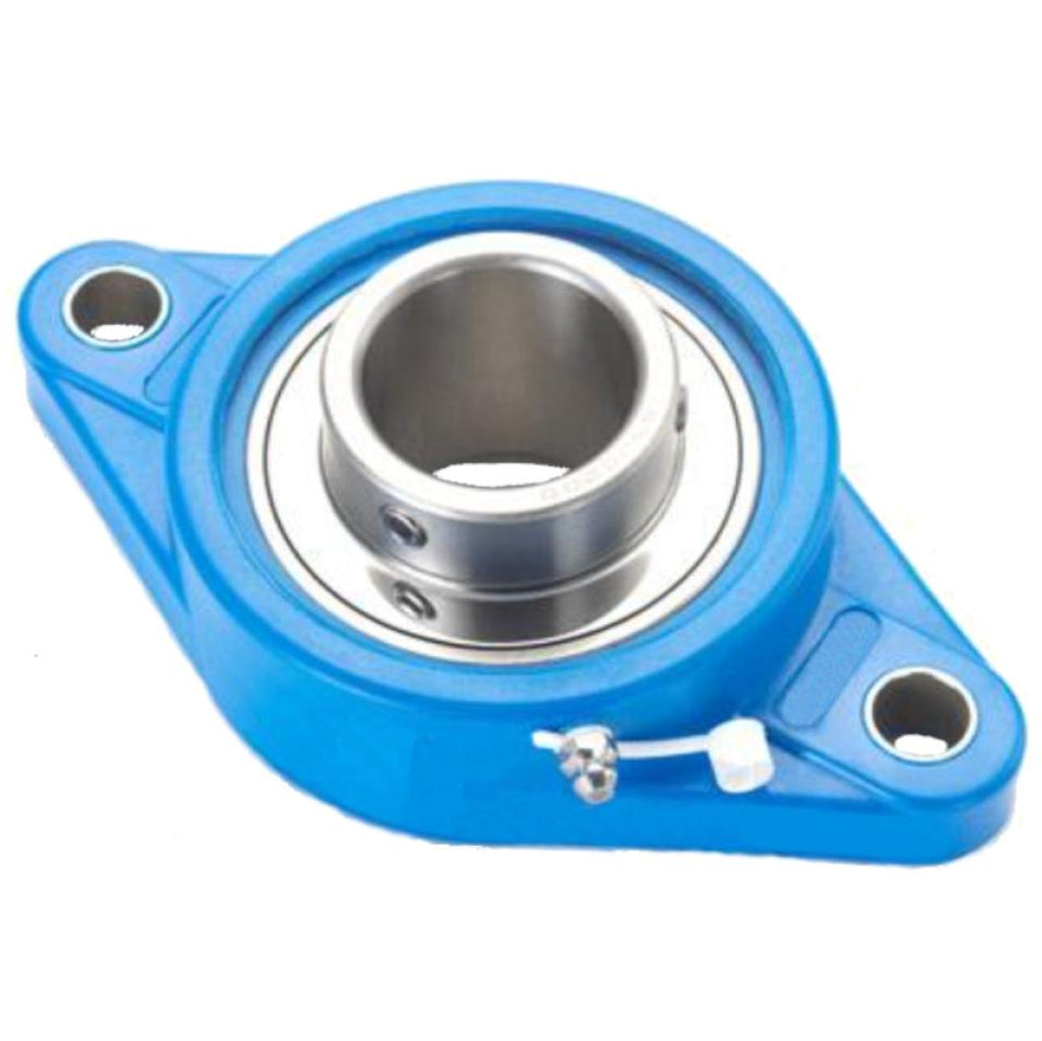 SUCFLPL204 Blue Thermoplastic 2 Bolt Flange with Stainless Steel Insert 20mm