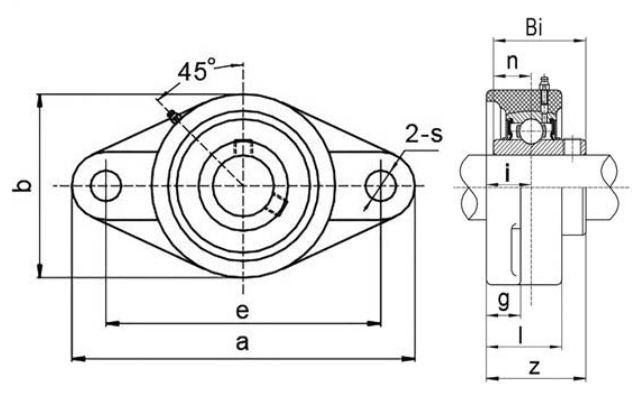 SUCFLPL204 Blue Thermoplastic 2 Bolt Flange with Stainless Steel Insert 20mm