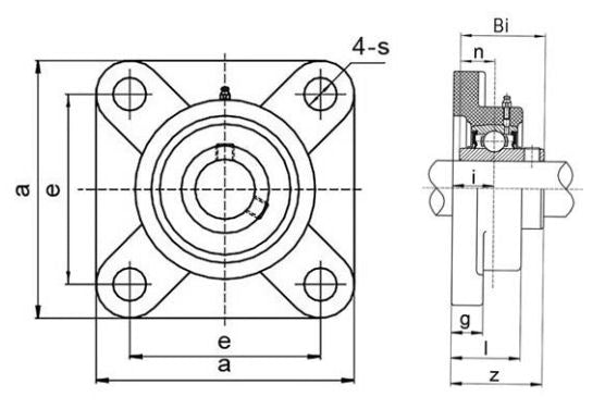 SUCFPL204 Blue Thermoplastic 4 Bolt Flange with Stainless Steel Insert 20mm