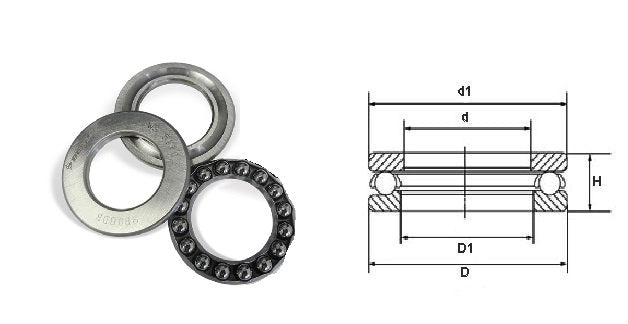 51100 Dunlop Single Direction Thrust Ball Bearing 10x24x9mm