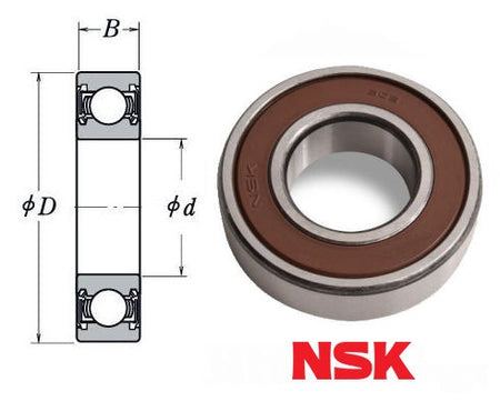 609DD NSK Sealed Deep Groove Ball Bearing 9x24x7mm