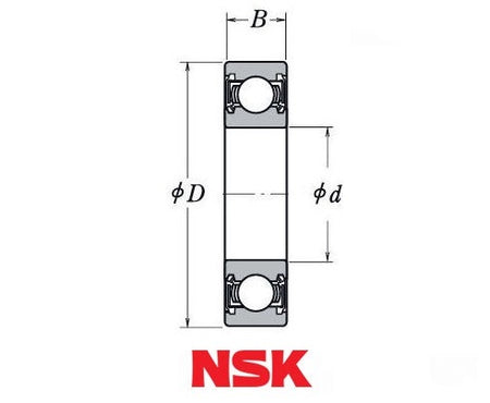 623ZZ NSK Shielded Deep Groove Ball Bearing 3mm inside x 10mm outside x 4mm wide