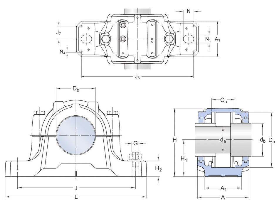 SNL508-607 SKF Split Plummer Block Housing for 35mm Shaft