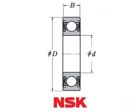 6216ZZC3 NSK Shielded Deep Groove Ball Bearing 80mm inside x 140mm outside x 26mm wide