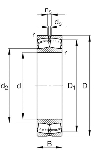 22308-E1-XL-T41A FAG Spherical Roller Bearing for Vibratory Applications Cylindrical Bore 40x90x33mm