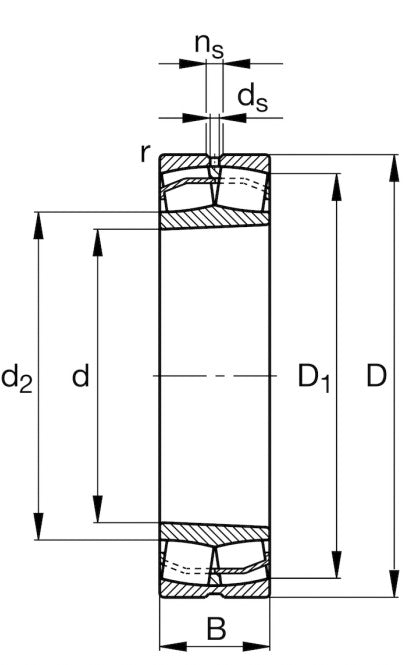 22311-E1-XL-K-T41A FAG Spherical Roller Bearing for Vibratory Applications Taper Bore 55x120x43mm