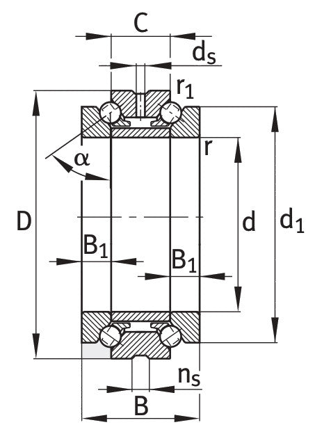 234406-M-SP FAG Super Precision Double Direction Axial Angular Contact Ball Bearing 30x55x32mm