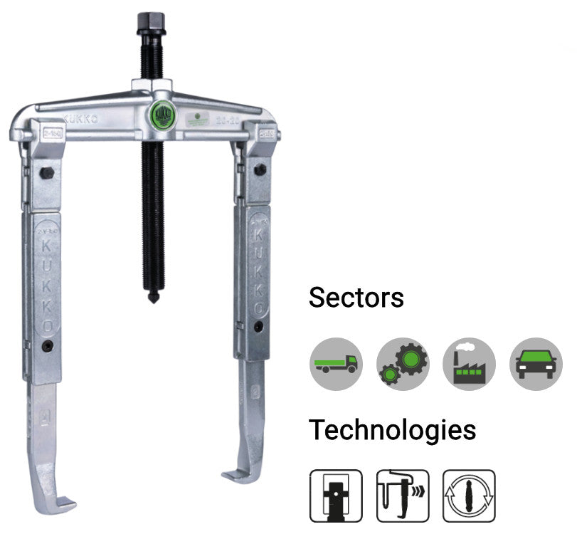 20-1-25 KUKKO Universal 2 Arm Puller with Extended Jaws 90x250mm