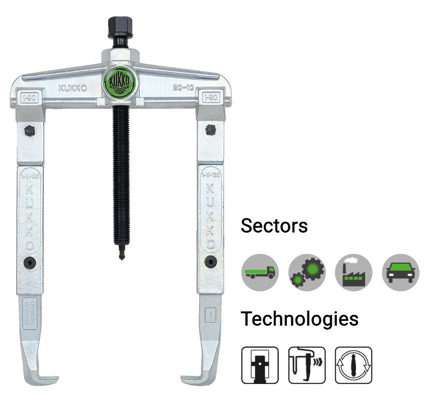 20-10-2 KUKKO Universal 2 Arm Puller with Extended Jaws 120x200mm