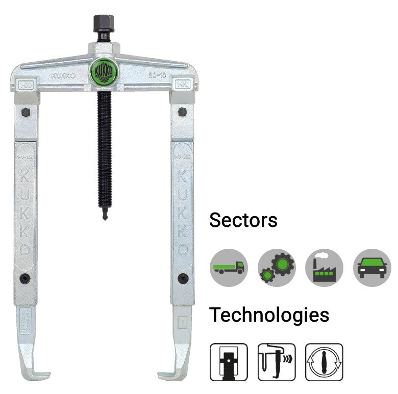 20-2-3 KUKKO Universal 2 Arm Puller with Extended Jaws 160x300mm
