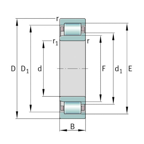 NJ318-E-XL-TVP2 FAG Cylindrical Roller Bearing 90x190x43mm