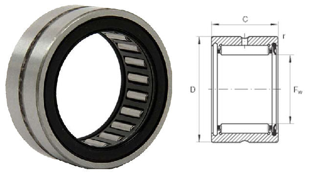 RNA4900-RSR-XL INA Needle Roller Bearing without Inner Ring Sealed 14x22x13mm