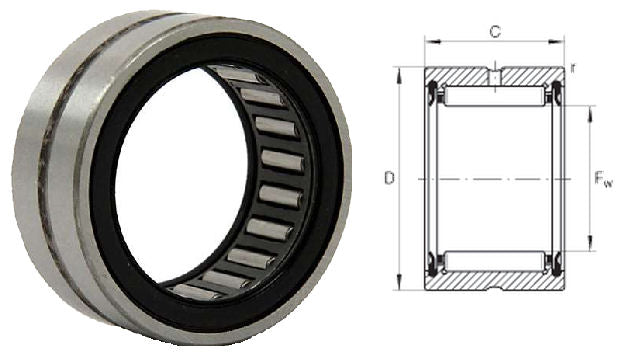 RNA4900-2RSR-XL INA Needle Roller Bearing without Inner Ring Sealed 14x22x13mm