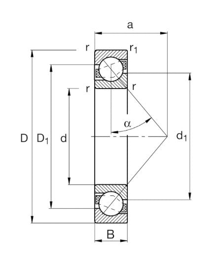 7044-B-MP-UA FAG Angular Contact Bearing 220x340x56mm