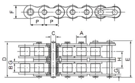 Dunlop 06B-2 BS Duplex Connecting Link 3/8 Inch Pitch