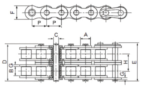 Dunlop 06B-2 BS Duplex Stainless Steel Connecting Link 3/8 Inch Pitch