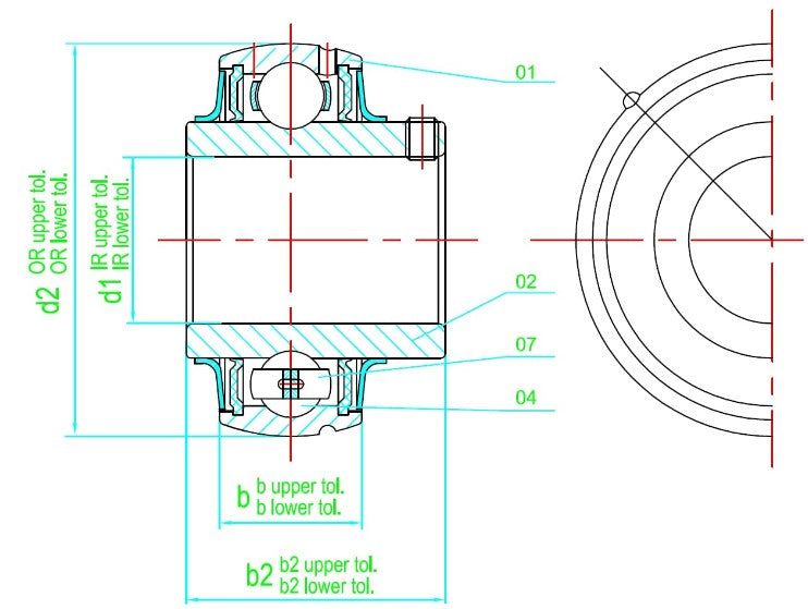 SUC204 ZEN Stainless Steel Spherical Outside Bearing Insert with 20mm Bore