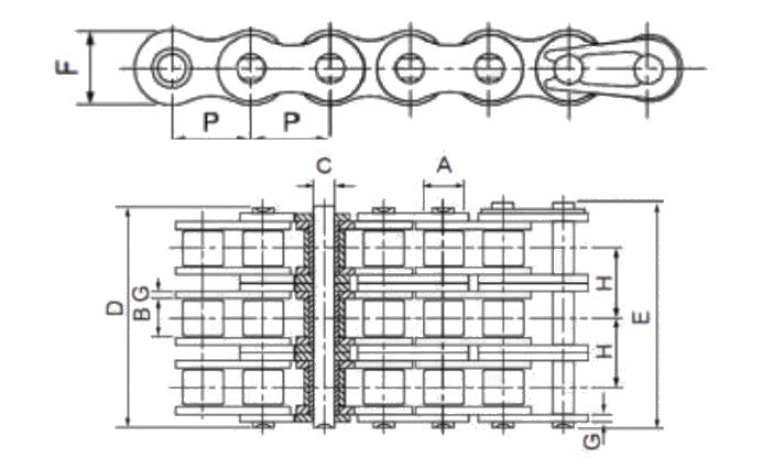 Dunlop 06B-3 BS Triplex Connecting Link 3/8 Inch Pitch