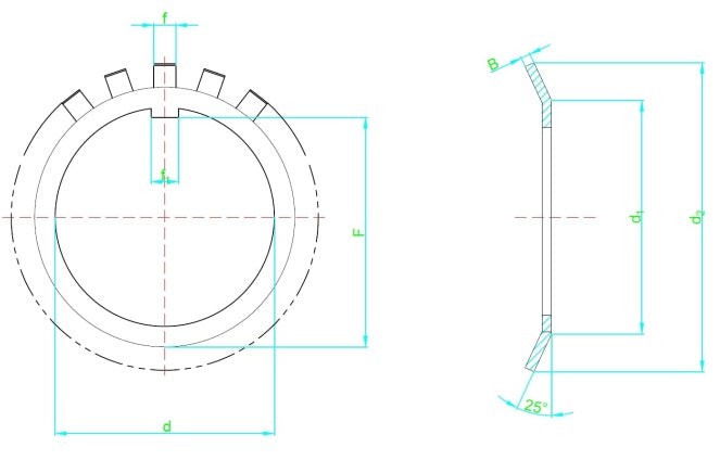 SMB14 Zen Stainless Steel Locking Washer 70mm Bore