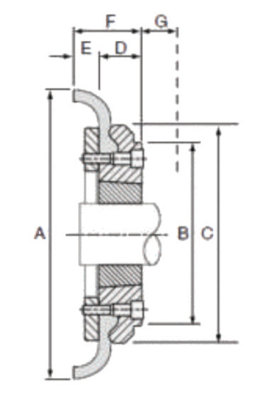 F110F Dunlop Tyre Coupling Half with Inner Facing Taper Bore to suit 3020 Taper Bush