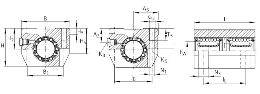 KTHK30-B-PP-AS INA Linear Ball Bearing and Housing Unit 30x67x105mm