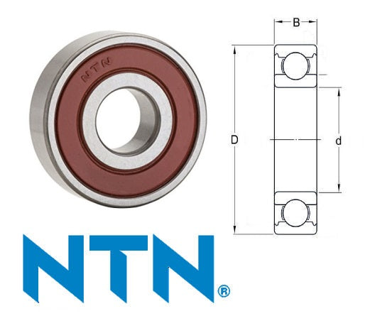 6000LLB5K NTN Non-Contact Sealed Deep Groove Ball Bearing 10x26x8mm