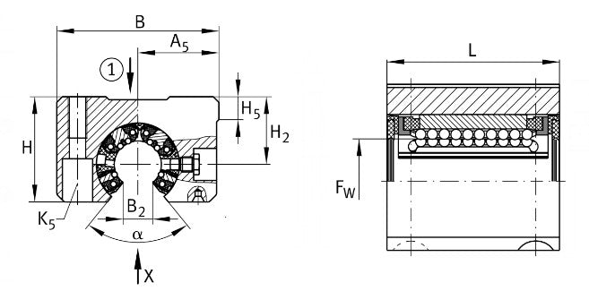 KGSNO12-PP-AS INA Linear Ball Bearing and Housing Unit 12mm