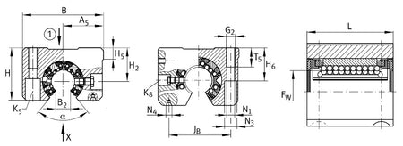 KGSNOS12-PP-AS INA Linear Ball Bearing and Housing Unit 12mm