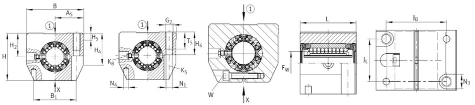 KGSNS12-PP-AS INA Linear Ball Bearing and Housing Unit 12mm