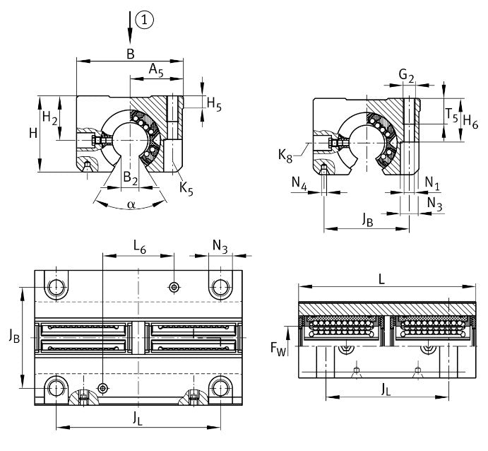 KTSO12-PP-AS INA Linear Ball Bearing and Housing Unit 12x43x70mm