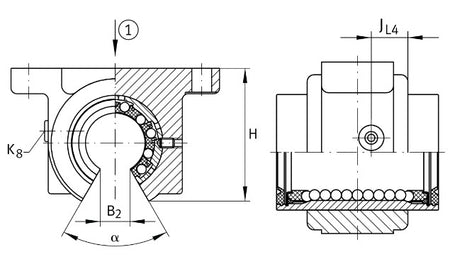 KGBO25-PP-AS INA Linear Ball Bearing and Housing Unit 25mm