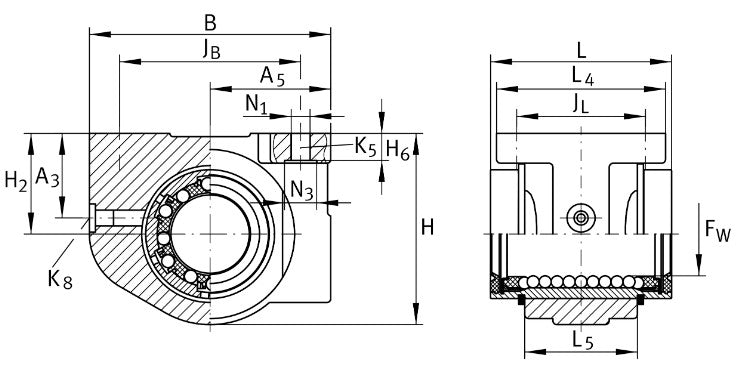 KGBA12-PP-AS INA Linear Ball Bearing and Housing Unit 12mm