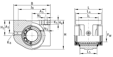 KGBA12-PP-AS INA Linear Ball Bearing and Housing Unit 12mm